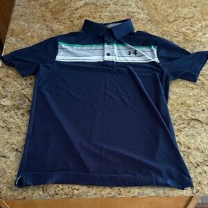 Under Armour Blue Polo with Stripes